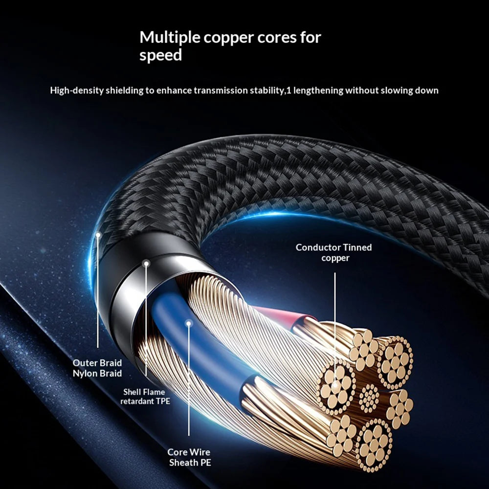 YESIDO CA205 PD 60W Fast Charging Spring Cable Type-C to Type-C Data Cable for CarPlay/HiCar/CarLife - Black - 5