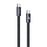 YESIDO CA206 1.2m USB-C to USB-C Cable PD 60W Fast Charging Braided Flat Data Cable - Black - 1