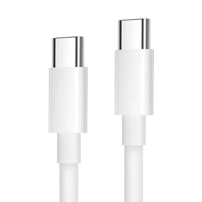 COTECI 32117 2m USB-C to USB-C TPE Fast Charging Cable 60W 20Gbps Data Transfer Wire - White - 1