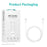 COTECI 32117 2m USB-C to USB-C TPE Fast Charging Cable 60W 20Gbps Data Transfer Wire - White - 7