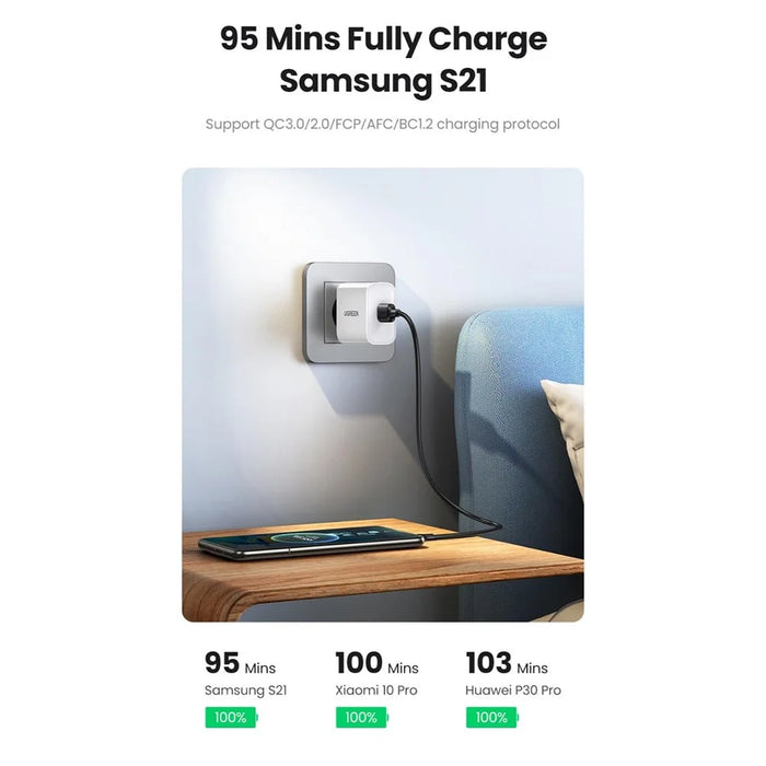 UGREEN US287 60118 2m USB-A to Type-C Cable 3A Fast Charging Data Cable for Phone Tablet - Black - 4