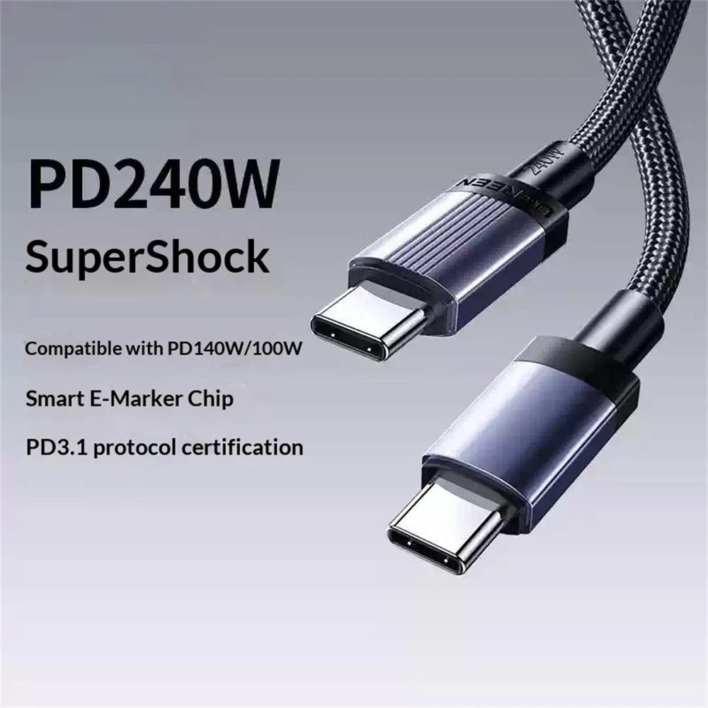 UGREEN L532 65907 1m USB-C to USB-C Cable PD 3.1 240W Fast Charging Nylon Braided Data Cable - 5