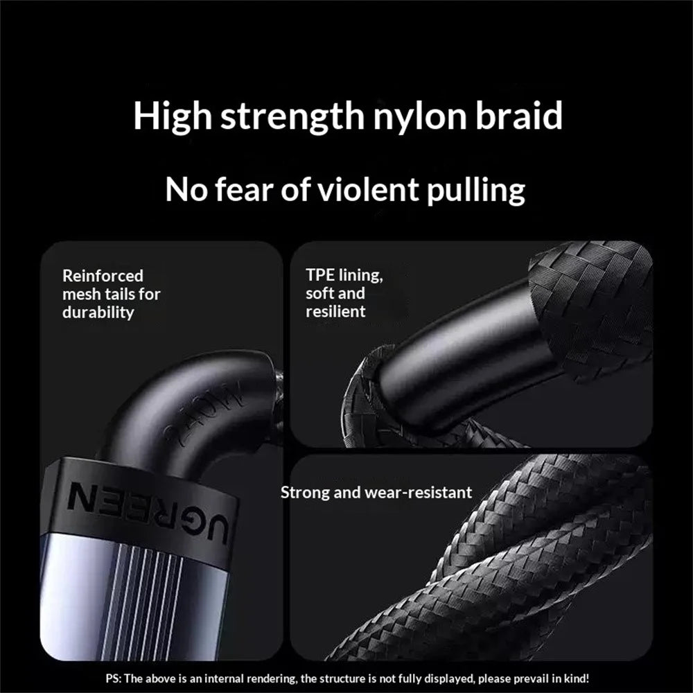 UGREEN L532 65907 1m USB-C to USB-C Cable PD 3.1 240W Fast Charging Nylon Braided Data Cable - 6