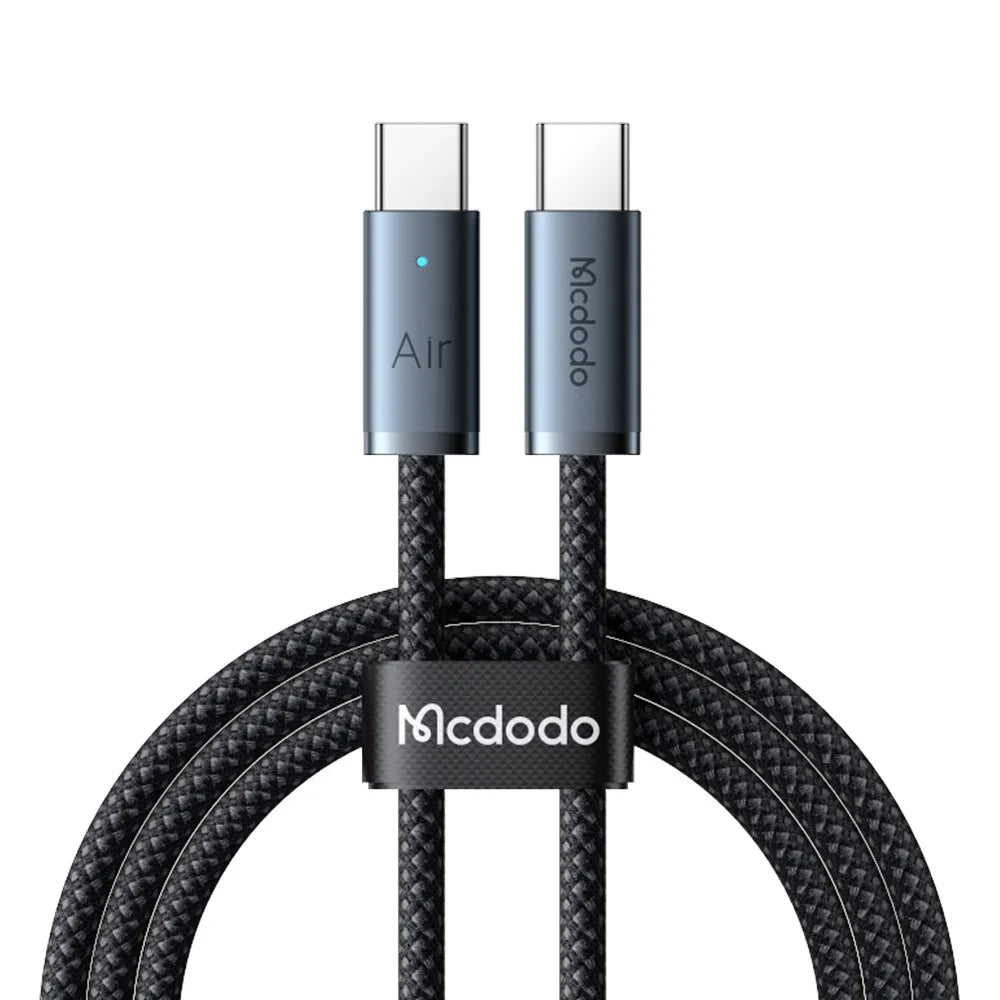 MCDODO CA-708 1.2m USB-C to USB-C Air Cable 240W Fast Charging Cord for MacBook / iPhone - Black - 1