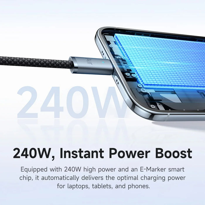 MCDODO CA-708 1.2m USB-C to USB-C Air Cable 240W Fast Charging Cord for MacBook / iPhone - Black - 5
