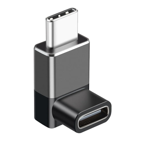 ENKAY ENK-AT132 USB-C Male to USB-C Female 90 Degree Right Angle Adapter 40Gbps High Speed 240W Fast Charging Converter - Grey - 1