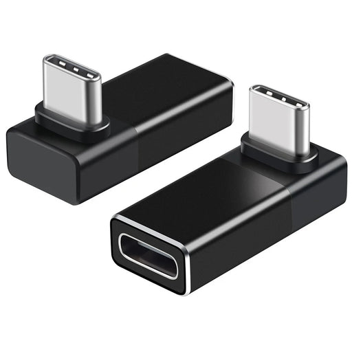 ENKAY ENK-AT133 2Pcs 90 Degree USB-C Male to Type-C Female Adapter 40Gbps 240W Fast Charging Converter - Black - 1