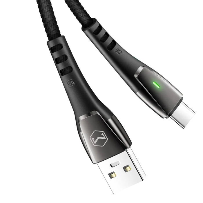MCDODO for iPhone 15 Series 1.5M Smart Auto Disconnect Nylon Braided USB Type-C Data Charger Cable for Samsung Huawei - Black - 4