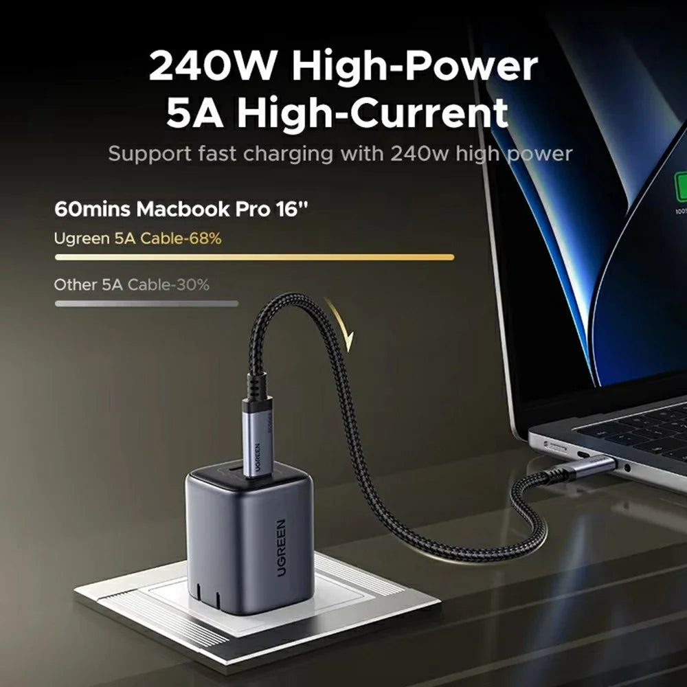 UGREEN L706 65383 1m PD 240W Fast Charging 80Gbps USB4 Gen4 USB-C to USB-C Data Cable with 16K / 60Hz Video Output - 3