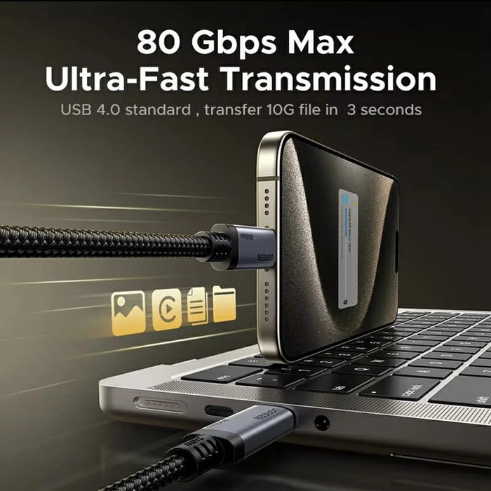 UGREEN L706 65383 1m PD 240W Fast Charging 80Gbps USB4 Gen4 USB-C to USB-C Data Cable with 16K / 60Hz Video Output - 4