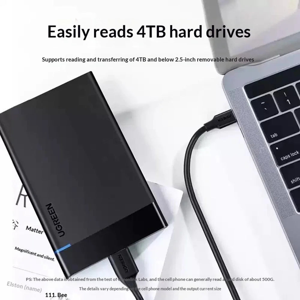 UGREEN 90996 50cm Type-C to Micro-B USB 3.0 Cable 3A Fast Charging 5Gbps Data Transfer Wire for External Hard Drive - Black - 7