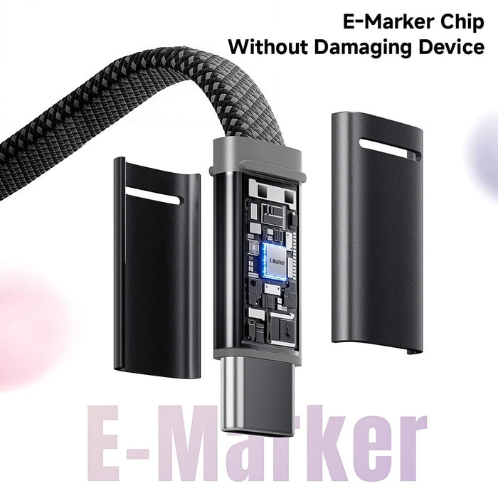 ESSAGER ES-X85 0.25m USB-C to USB-C Cable 100W PD Fast Charging 480Mbps Transfer Data Cable - Black - 7