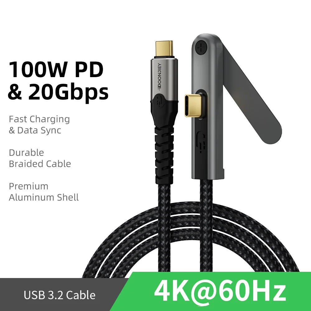 DOONJIEY 2m USB-C to USB-C Cable PD 100W Fast Charging 4K / 60Hz 20Gbps Data Cable with Phone Stand - 2