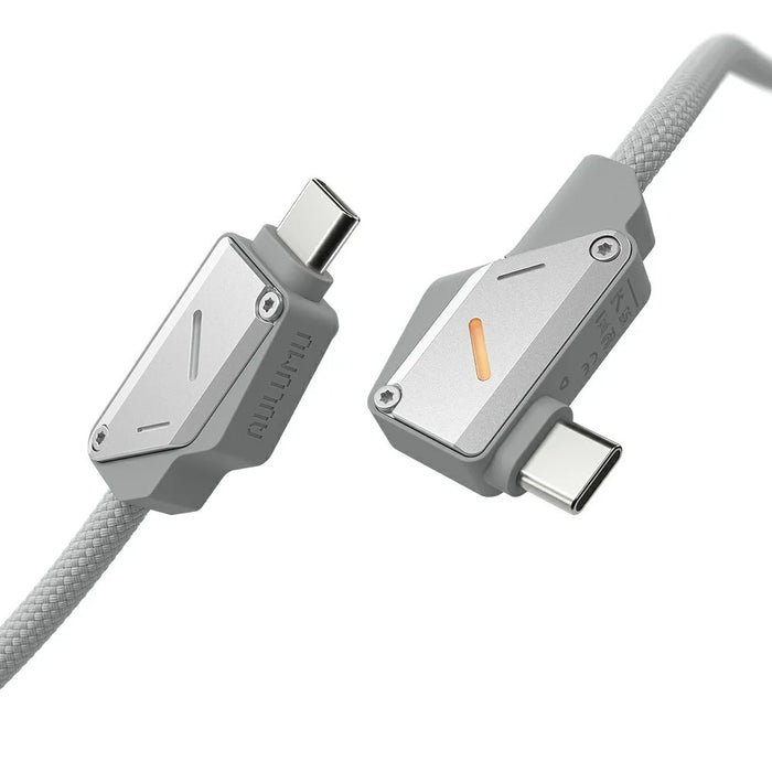 AULUMU M07 1.2m 240W USB-C to USB-C Cable Fast Charging Cord Aluminum Alloy Construction - Silver - 3