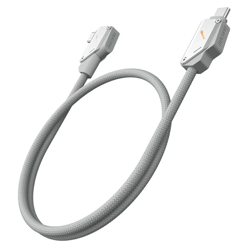 AULUMU M07 2m 240W USB-C to USB-C Cable Fast Charging Cord Aluminum Alloy Construction - Silver - 1