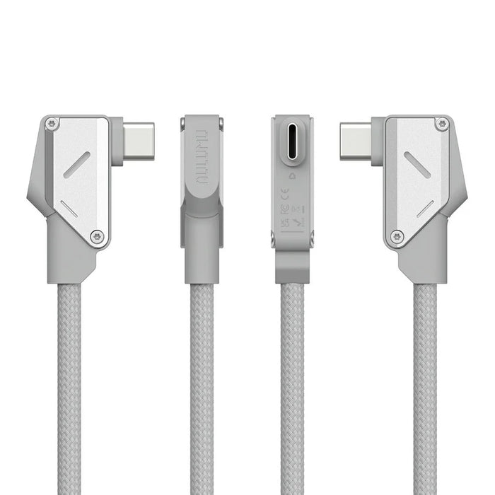 AULUMU M07 2m 240W USB-C to USB-C Cable Fast Charging Cord Aluminum Alloy Construction - Silver - 5