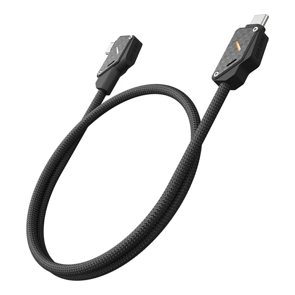 AULUMU M07 1.2m 240W USB-C to USB-C Cable 40Gbps Fast Charging Data Cord Carbon Fiber Construction - Black - 1