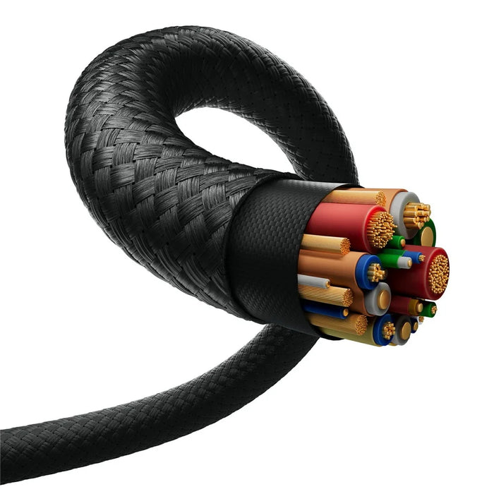 AULUMU M07 1.2m 240W USB-C to USB-C Cable 40Gbps Fast Charging Data Cord Carbon Fiber Construction - Black - 3