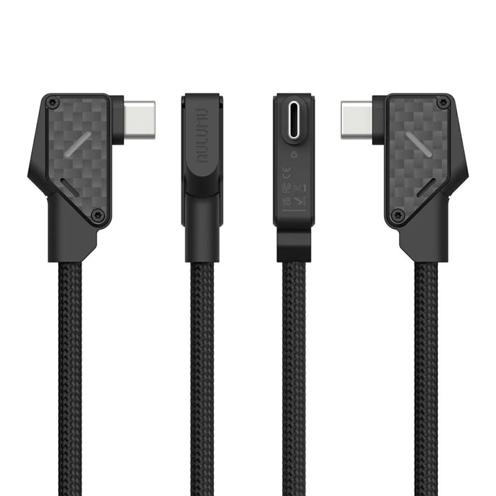 AULUMU M07 1.2m 240W USB-C to USB-C Cable 40Gbps Fast Charging Data Cord Carbon Fiber Construction - Black - 5