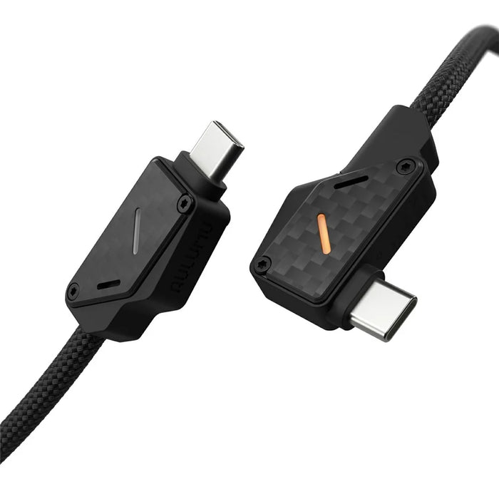 AULUMU M07 1.2m 240W USB-C to USB-C Cable 40Gbps Fast Charging Data Cord Carbon Fiber Construction - Black - 6