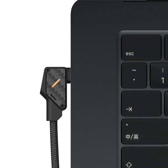 AULUMU M07 1.2m 240W USB-C to USB-C Cable 40Gbps Fast Charging Data Cord Carbon Fiber Construction - Black - 7