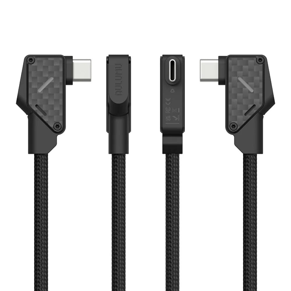 AULUMU M07 2m 240W USB-C to USB-C Cable 40Gbps Fast Charging Data Cord Carbon Fiber Construction - Black - 5