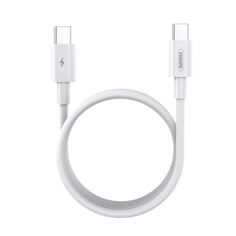 REMAX RC-183C 2m USB-C to USB-C Cable PD 100W Fast Charging Data Cable for Huawei / Xiaomi / Samsung - White - 1