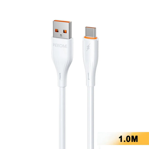 WEKOME WDC-C34a 1m USB-A to Type-C Cable 66W Fast Charging Data Cable for Phone Tablet - White - 1