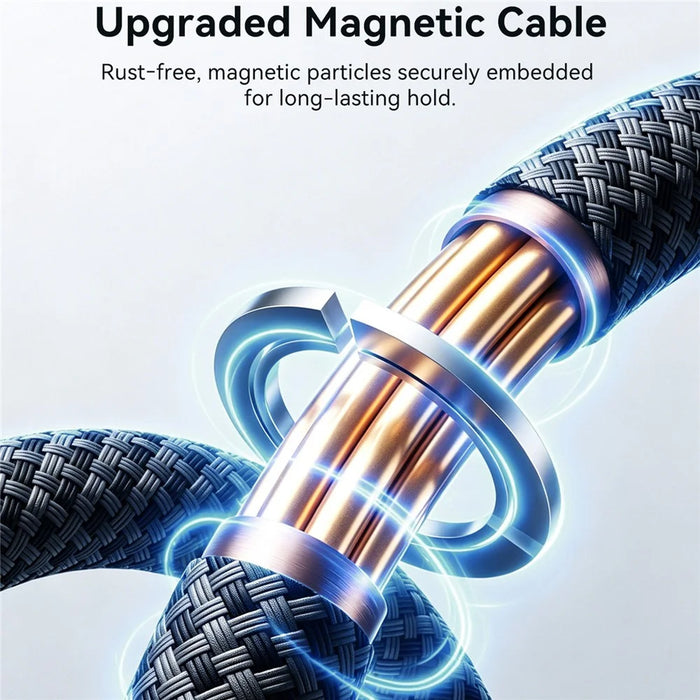 JOYROOM S-A65 1.2m Magnetic Self Winding Cable Type-C to Type-C PD 100W Fast Charging Data Cable - Black - 4