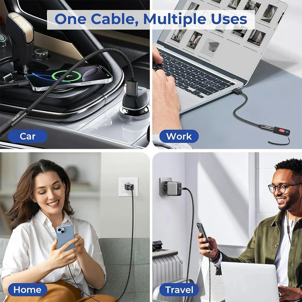 ENKAY ENK-AT136 15cm 10Gbps 60W USB 3.2 Type-C Female to USB-A Male Adapter Cable - Black - 5