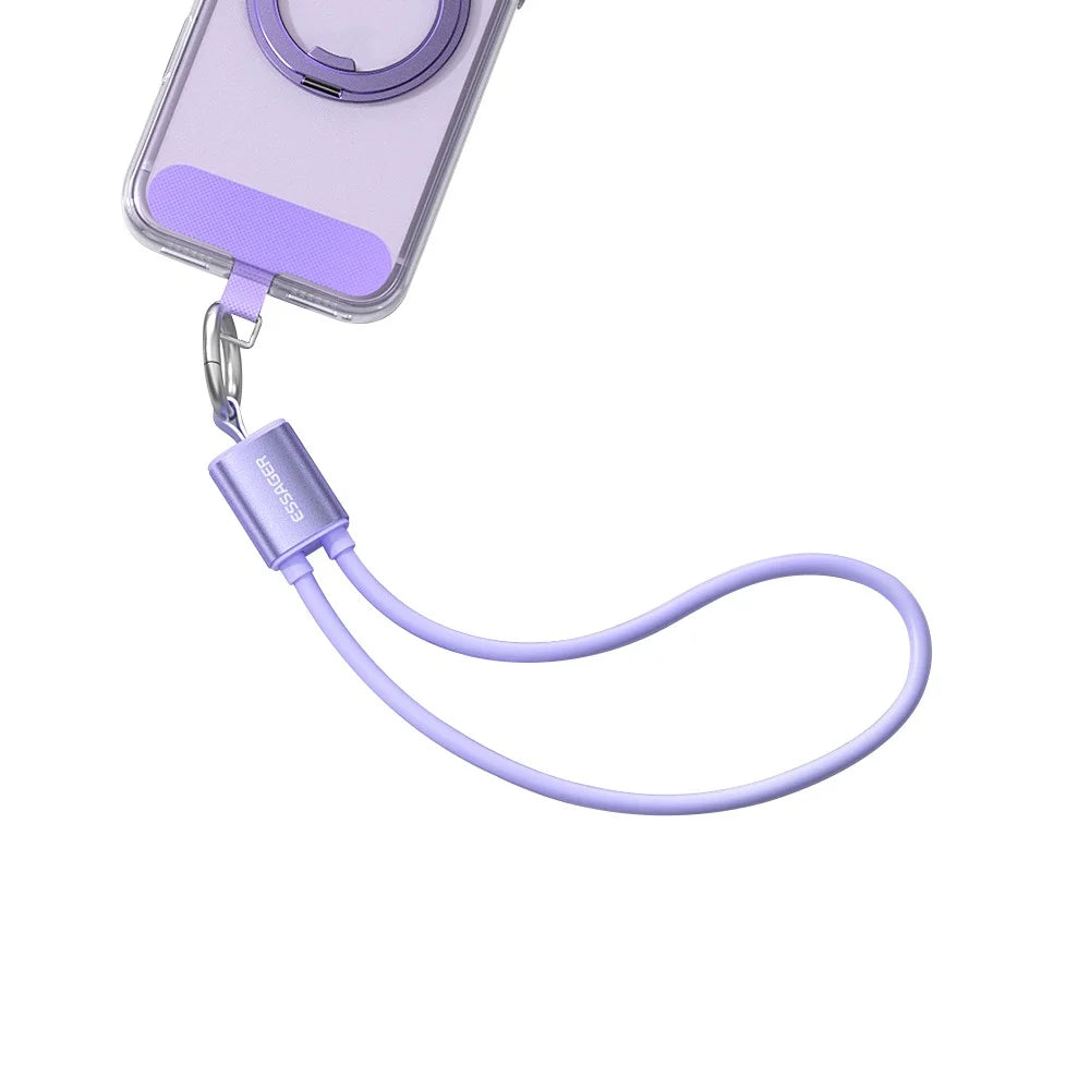 ESSAGER ES-X83 Type-C to Type-C 60W Lanyard Cable 2 in 1 Portable Charging Data Cable for Phone - Purple - 2