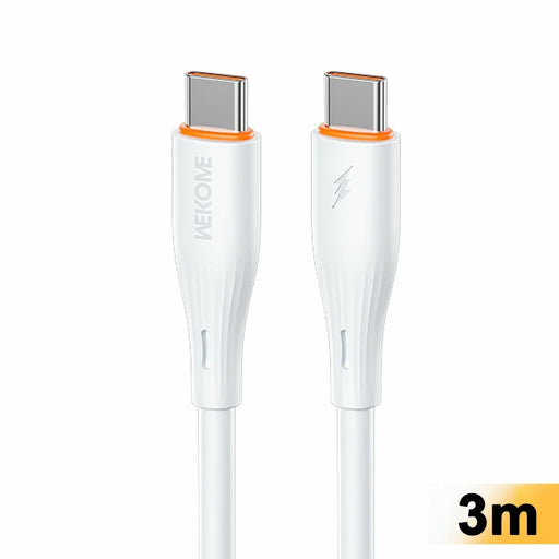 WEKOME WDC-C35 3m Type-C to Type-C Cable 65W PD Fast Charging 480Mbps Data Transfer Cord - White - 1