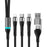 B6 1.2m USB-A / Type-C to iP  /  Type-C  /  Micro 100W Fast Charging Nylon Braided Cable for iPhone / Huawei / Xiaomi - Black - 2