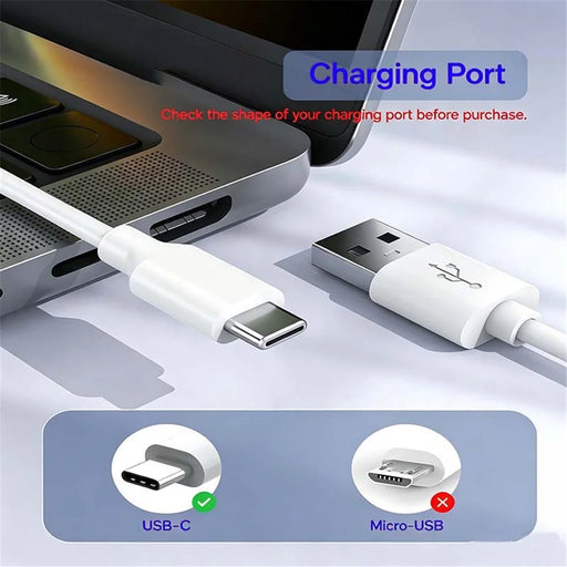 D-POWER 6002 1m USB-A to USB-C Data Cable 2A Charging Wire for Smartphone Tablet - White - 2