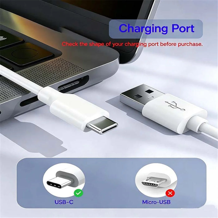 D-POWER 6002 1m USB-A to USB-C Data Cable 2A Charging Wire for Smartphone Tablet - White - 2