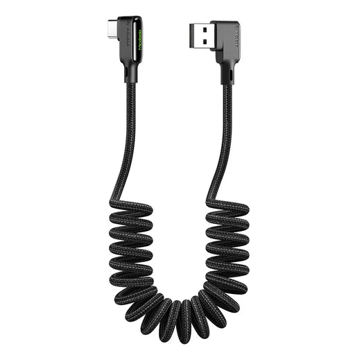 MCDODO 1.8M Spring Coiled Elbow Shape Typc-C USB Data Sync Charger Cable for Samsung Huawei Xiaomi - 1