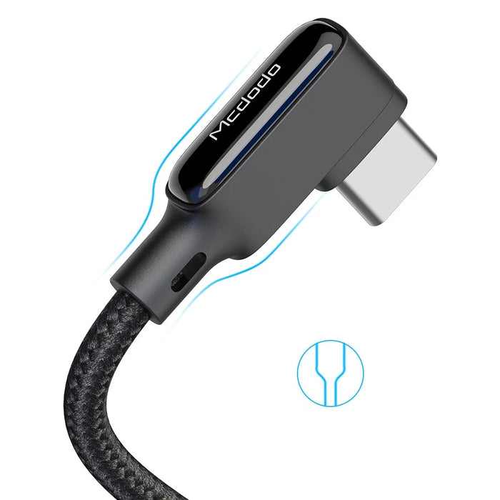 MCDODO 1.8M Spring Coiled Elbow Shape Typc-C USB Data Sync Charger Cable for Samsung Huawei Xiaomi - 3