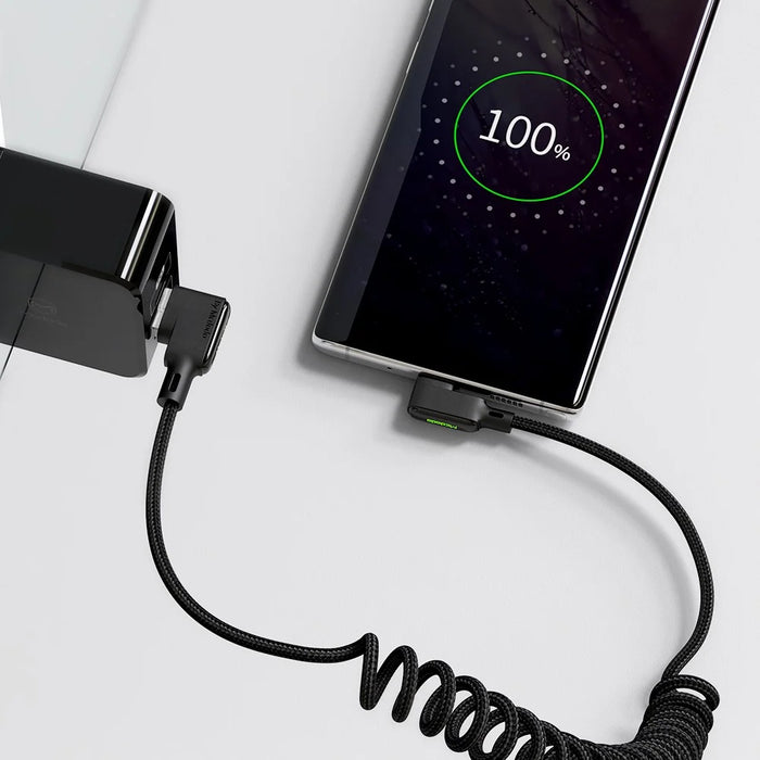 MCDODO 1.8M Spring Coiled Elbow Shape Typc-C USB Data Sync Charger Cable for Samsung Huawei Xiaomi - 4