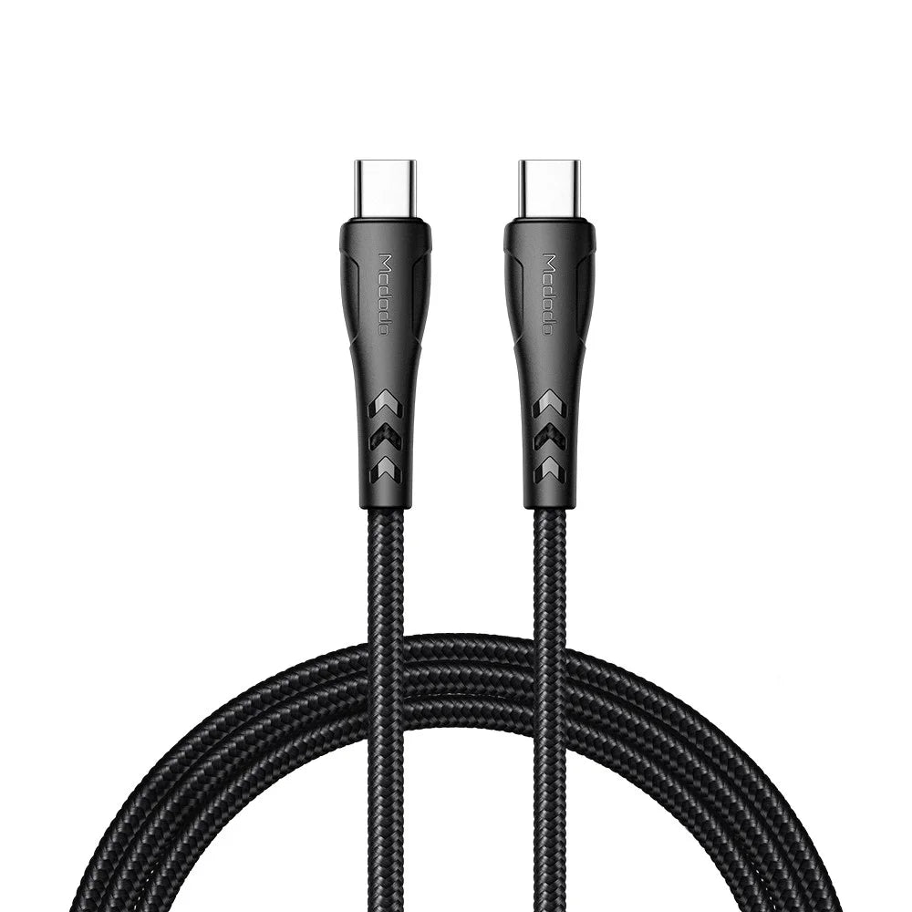 MCDODO for iPhone 15 Series Nylon Braided 0.2M USB-C to USB-C Fast Charging Cable for Samsung Huawei Xiaomi - 1