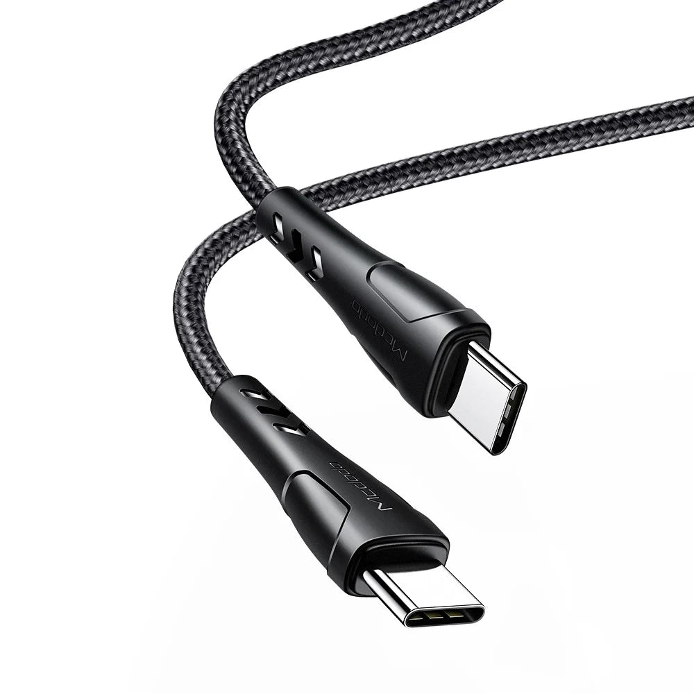 MCDODO for iPhone 15 Series Nylon Braided 0.2M USB-C to USB-C Fast Charging Cable for Samsung Huawei Xiaomi - 3