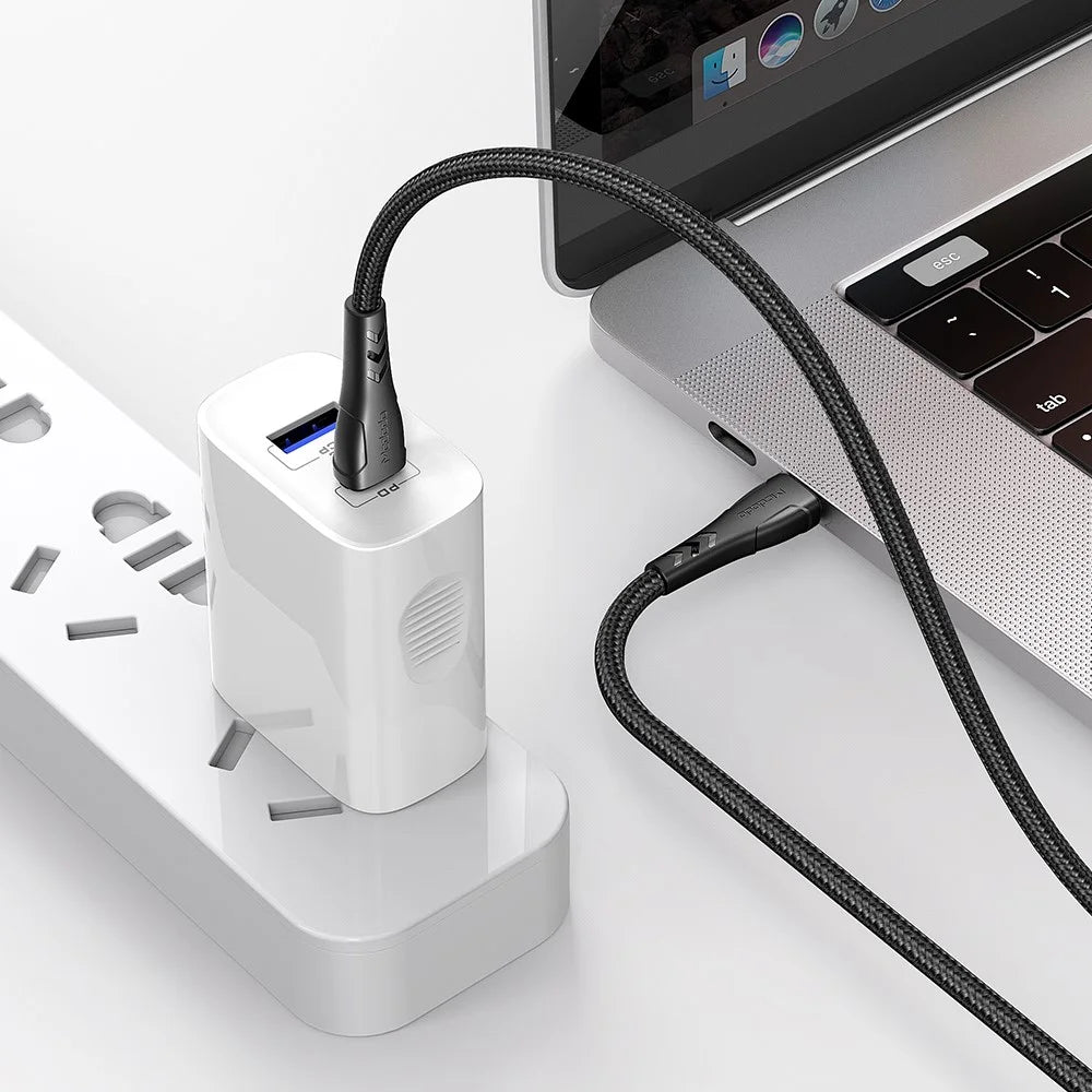 MCDODO for iPhone 15 Series Nylon Braided 0.2M USB-C to USB-C Fast Charging Cable for Samsung Huawei Xiaomi - 6