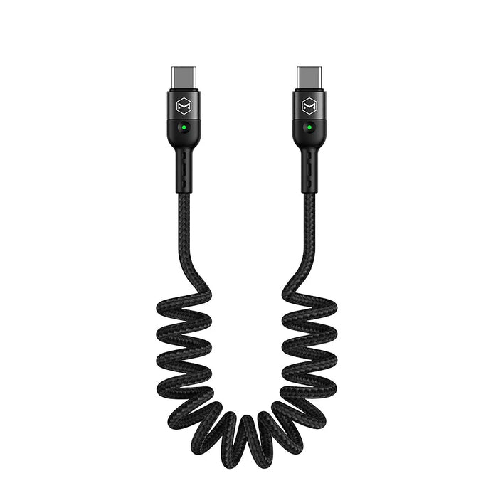 MCDODO for iPhone 15 Series Spring Coiled Type-C to Type-C Data Cable Power Delivery PD Fast Charger Cable - 1