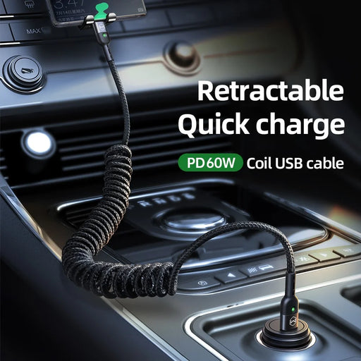 MCDODO for iPhone 15 Series Spring Coiled Type-C to Type-C Data Cable Power Delivery PD Fast Charger Cable - 2