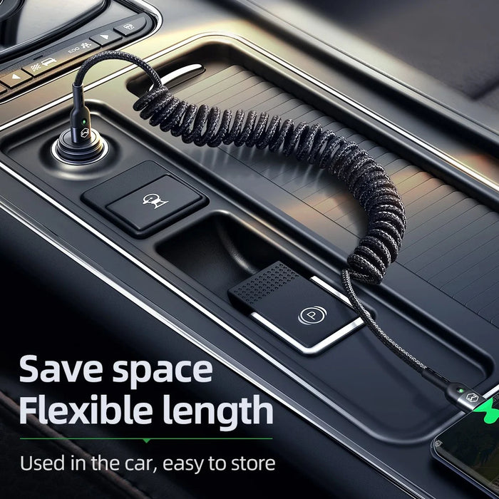 MCDODO for iPhone 15 Series Spring Coiled Type-C to Type-C Data Cable Power Delivery PD Fast Charger Cable - 3
