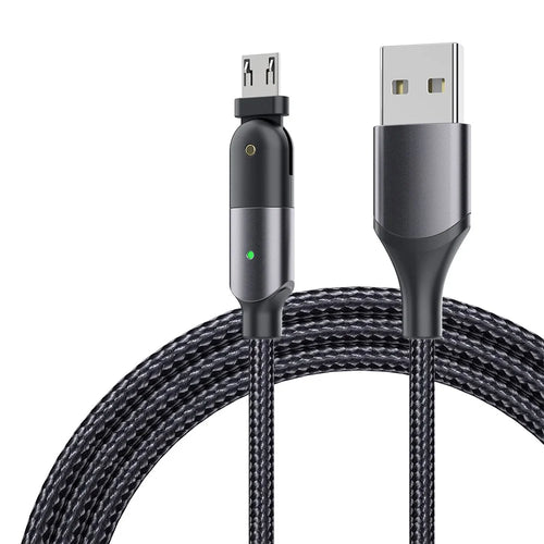 ZFXCT-WYA09 Winding Series 2.4A Micro USB 180° Rotating Elbow Charging Data Cable, 2M - Black - 1