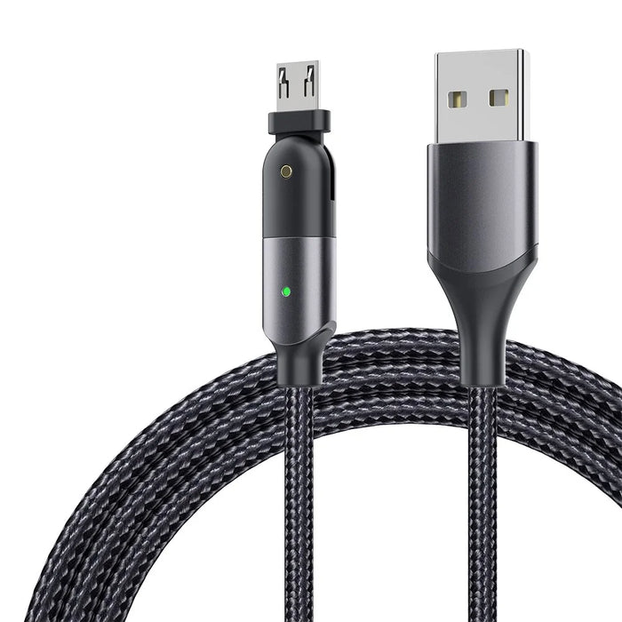 ZFXCT-WYA09 Winding Series 2.4A Micro USB 180° Rotating Elbow Charging Data Cable, 2M - Black - 1