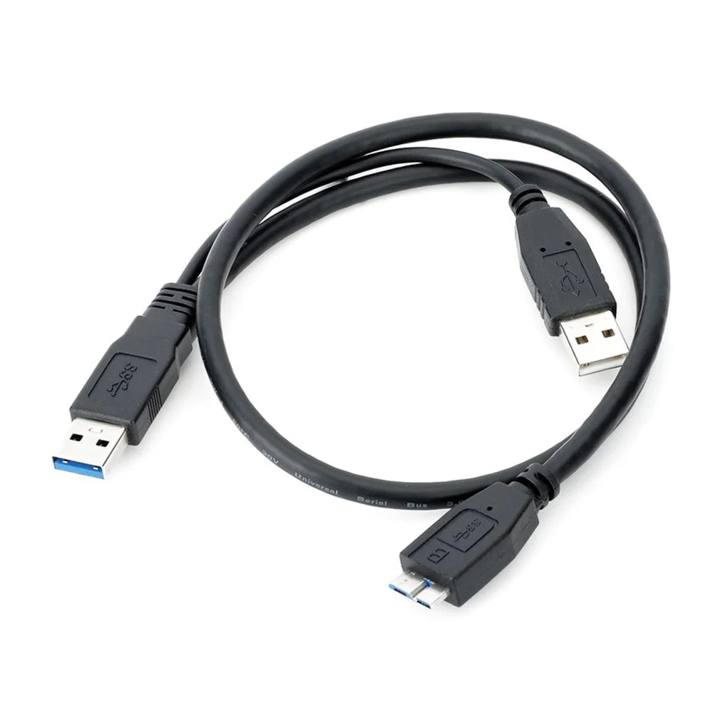 U3-029 USB 3.0 A Male to Micro B Male Y Splitter Adapter Cable for Mobile HDD - 1