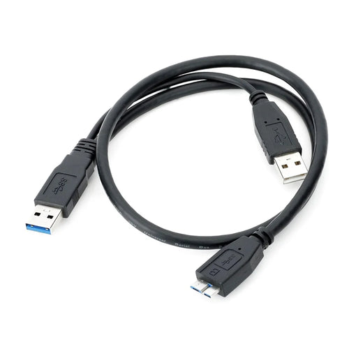 U3-029 USB 3.0 A Male to Micro B Male Y Splitter Adapter Cable for Mobile HDD - 1