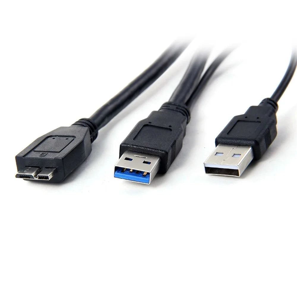 U3-029 USB 3.0 A Male to Micro B Male Y Splitter Adapter Cable for Mobile HDD - 2