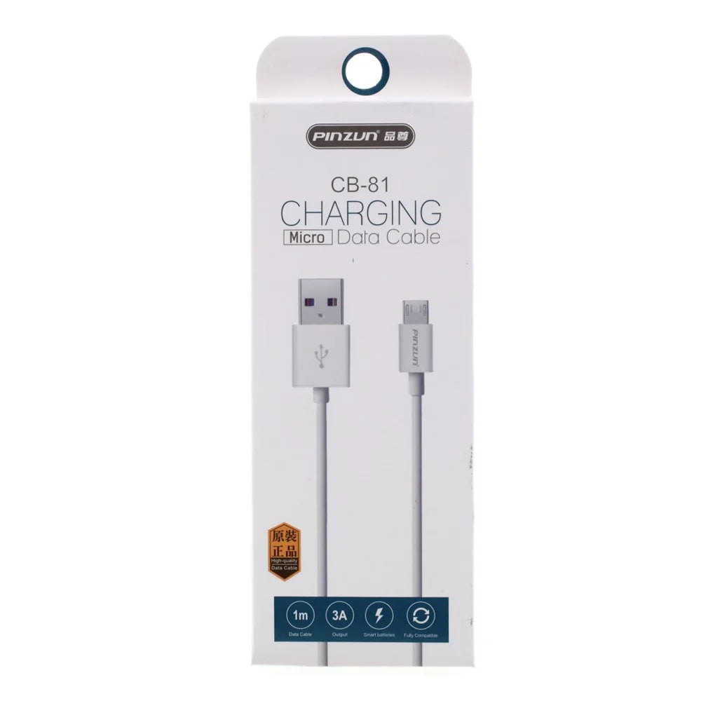 PINZUN CB-81 1M 3A Fast Charging Data Sync Cord Micro USB Cable for Xiaomi Samsung - 5
